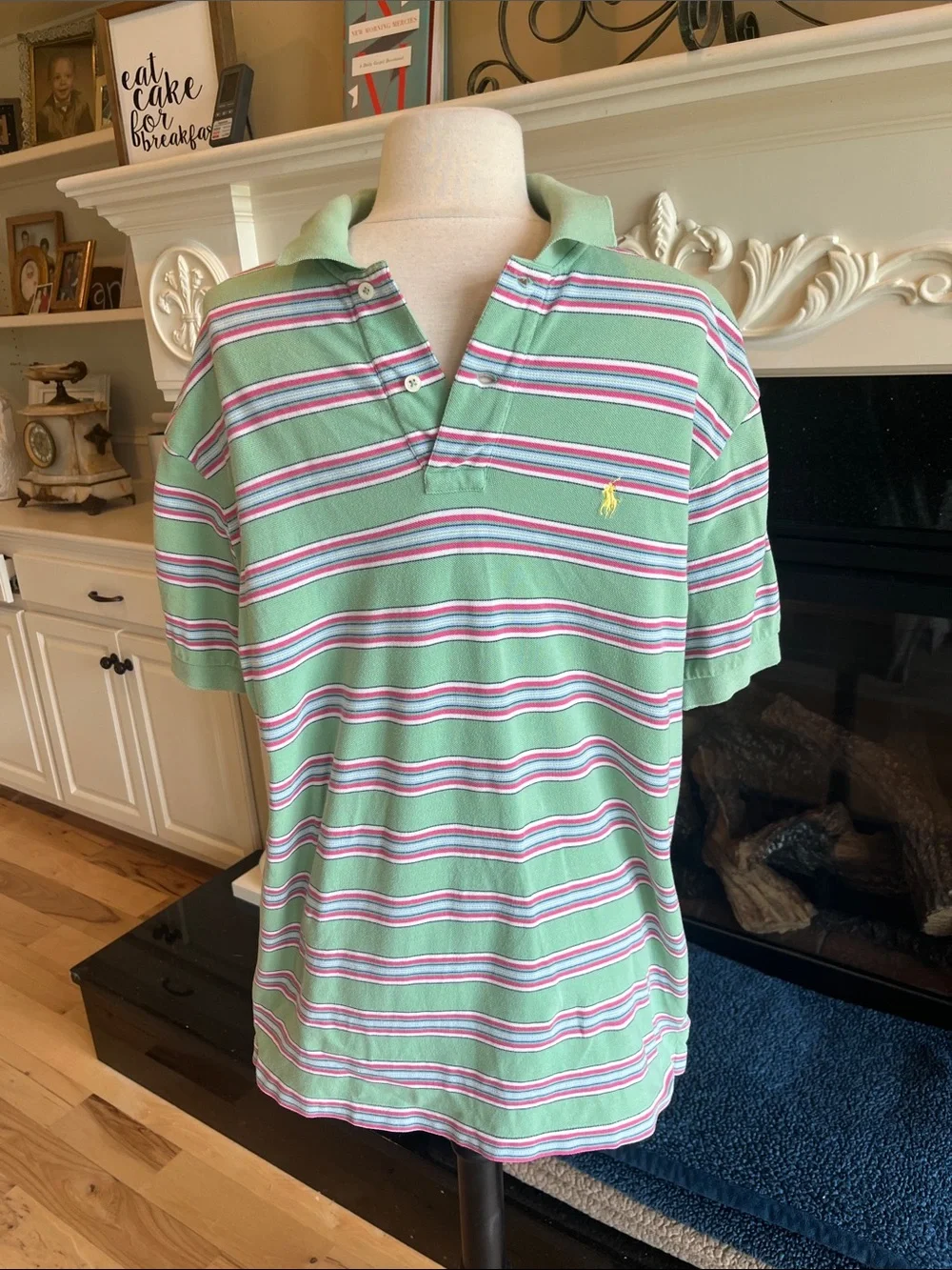 Polo by Ralph Lauren Mint Green Striped Short-Sleeve Polo